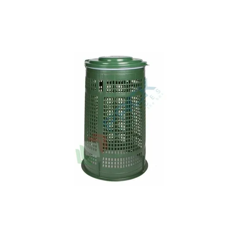 Pack Services - Trespolo rifiuti 130 Lt, coperchio e fermasacco, verde - Verde