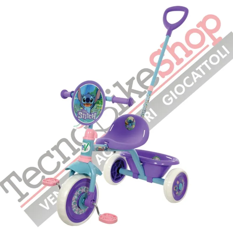 Triciclo a Pedali con Manico First Trike Disney stitch