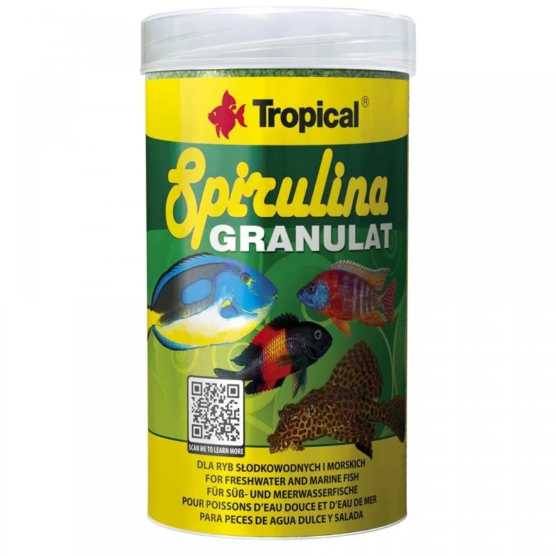  - Spirulina Granulat 100ml/44gr - mangime vegetale granulato con elevato contenuto in alghe Spirulina