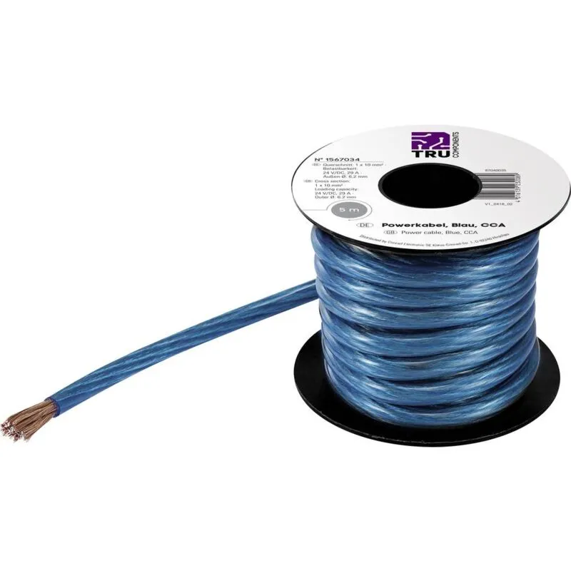 Tru Components - 1565201 Cavo di massa 1 x 25 mm² Blu 5 m