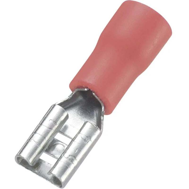Tru Components - 745136 Presa piatta Larghezza spina: 4.8 mm Spessore spina: 0.8 mm 180 ° Parzialmente isolato Rosso 100