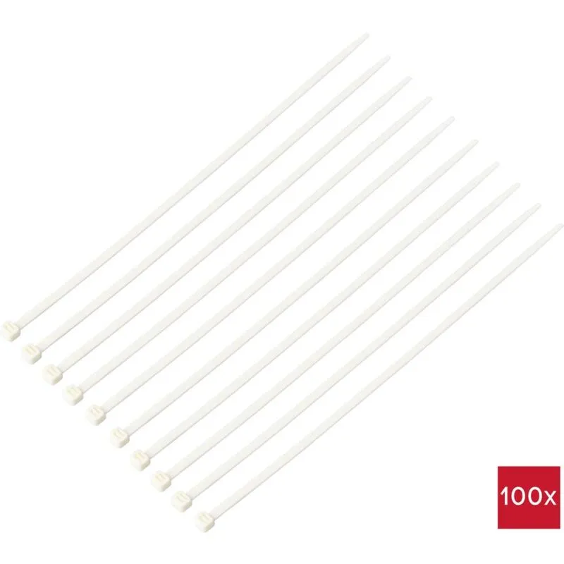 TC-12533336 Fascetta per cavi 300 mm 4.8 mm Bianco Ritardante di fiamma 100 pz. - Tru Components