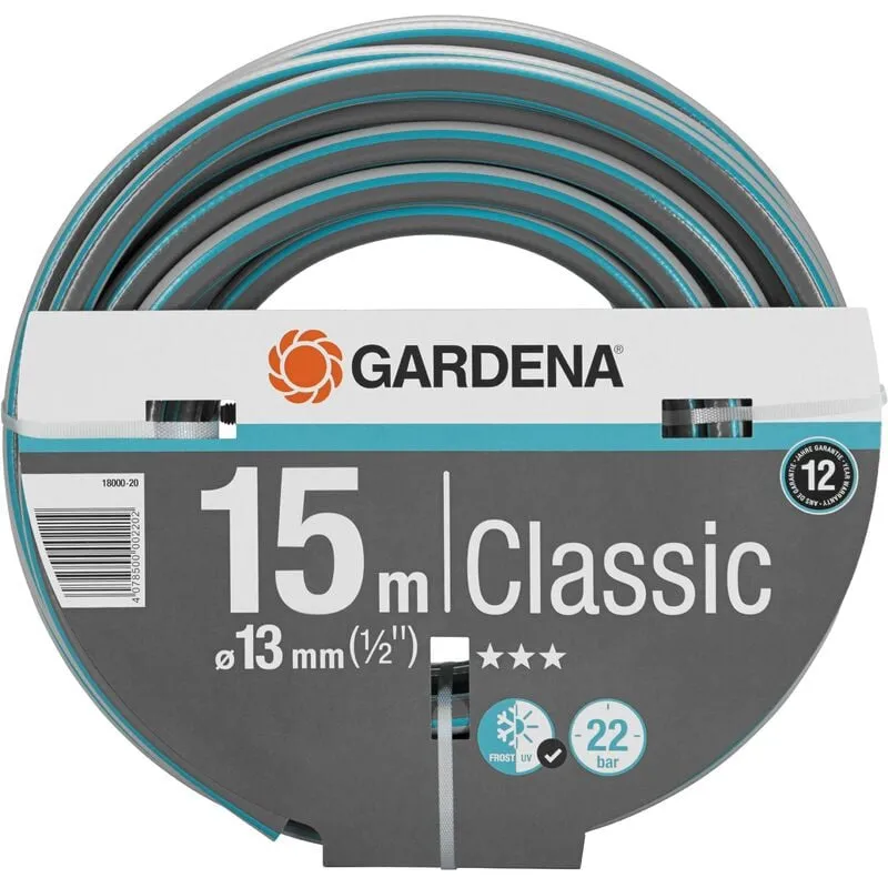 Tubo acqua da giardino Classic 15 m, 13 mm (1/2') per irrigazione e giardinaggio (18000-20) - 