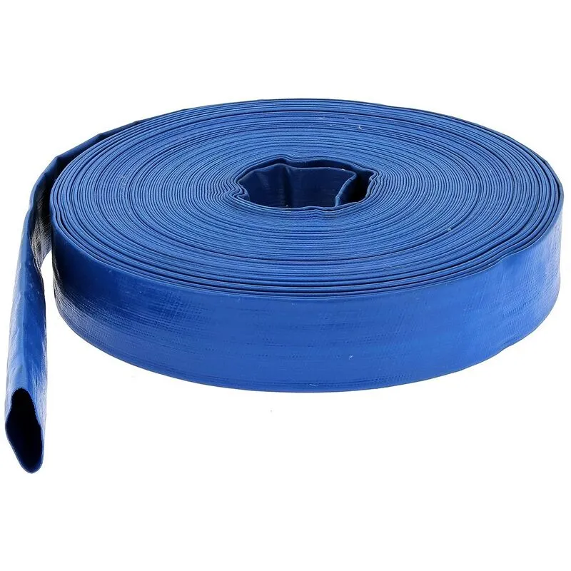 Huggy Tuyaux - Tubo di mandata piatto ø 38 mm (1 1/2'') blu - Lunghezza 10 metri