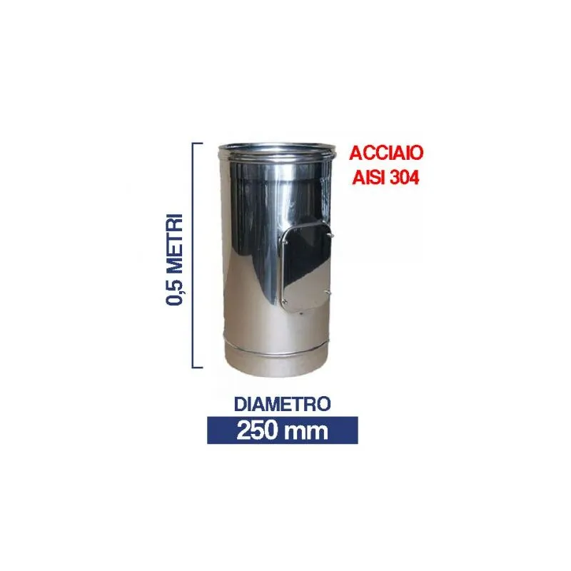 Tubo Inox 304 Per Canna Fumaria Ispezionabile In Acciaio Inox V/diametri 22704v 250 (22706)