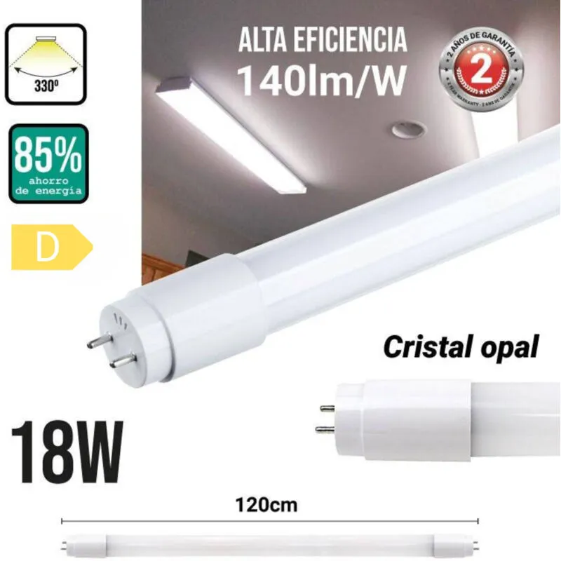 Tubo led T8 120cm 18W Alta efficienza 140 lm/w