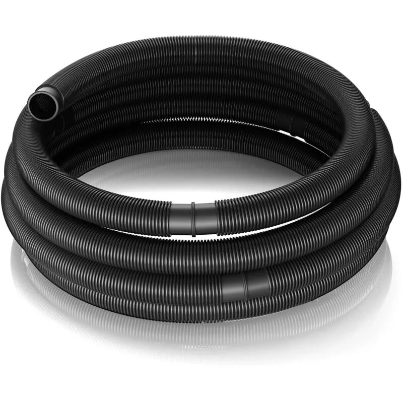 Mèrlett - Wiltec Tubo per piscina nero, 12 m ø 38 mm, sezionabile ogni 1,5 m, galleggiante, in resina 190 g/m Made in eu