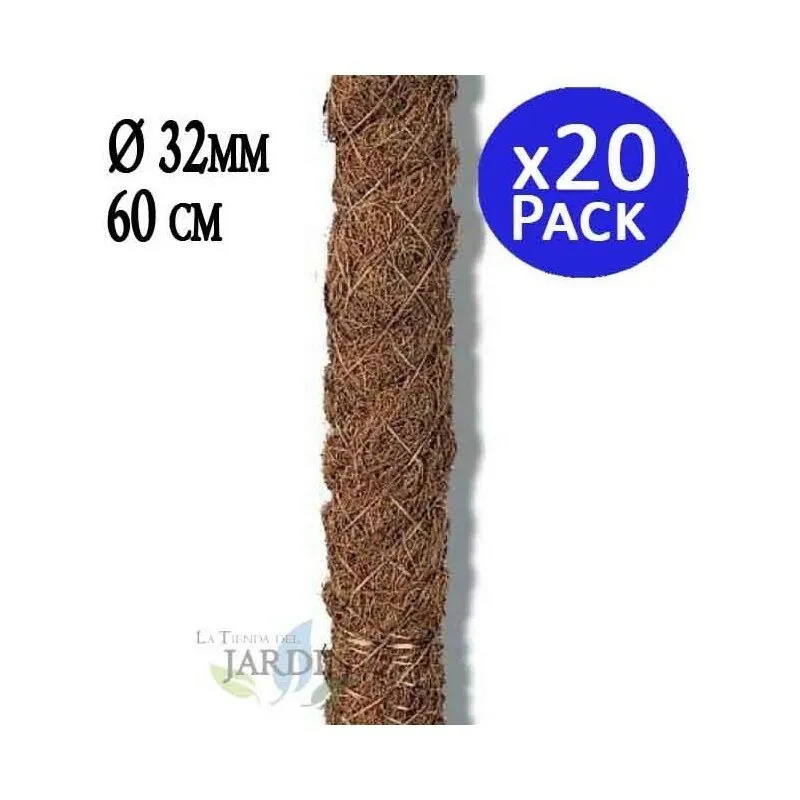 20 x Tutori pali in muschio di cocco 60 cm, 32 mm. Utilizzato in agricoltura, piantagioni e floricoltura