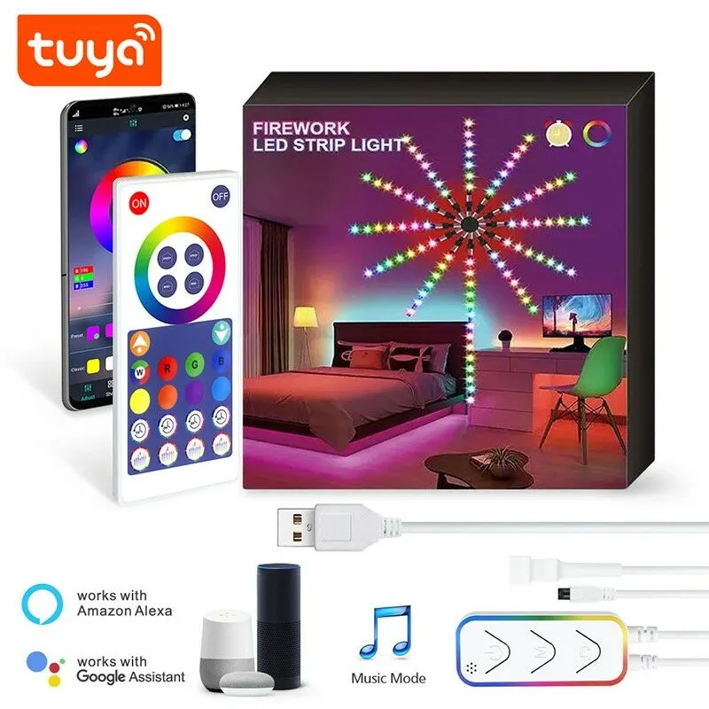 Tuya - Fuochi d'Artificio da 120 Led Smart WiFi rgbic