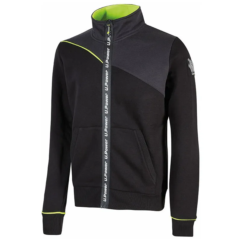 U-power - Felpa full zip Uranus Black Carbon tg. l