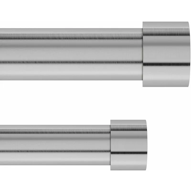  Cappa Asta per tende doppia regolabile, diametro di 2.5 cm, 91-168 cm, Acciaio, Nichel/acciaio