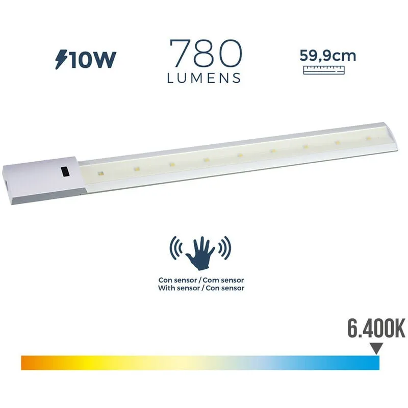 Regolazione led 10W 5,5cm Grigio - Luz fría 6400K