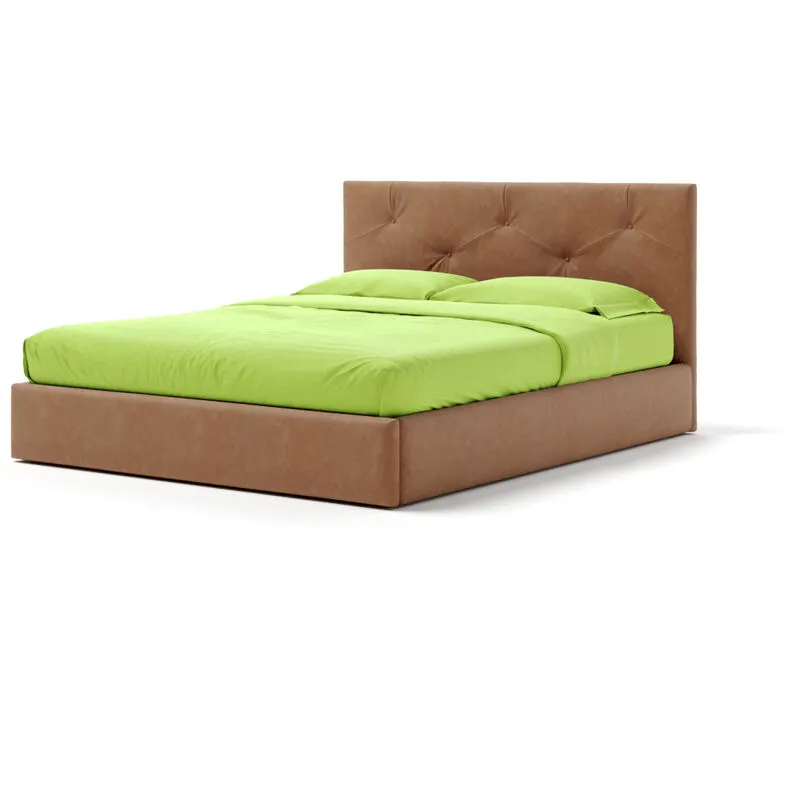 Cangu' - Letto Contenitore Made In Italy Cangù up matrimoniale in pelle rigenerata cuoio