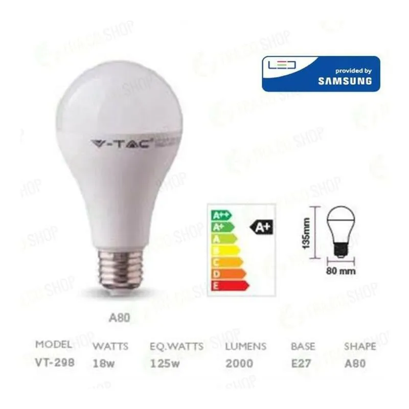 Fra:co 18w a80 led plastic bulb with samsung