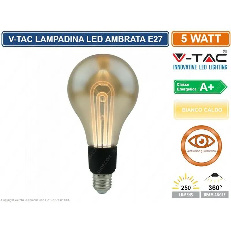 VT-2235 lampadina led E27 5W bulb G100 ambrata - sku 2748 - V-tac