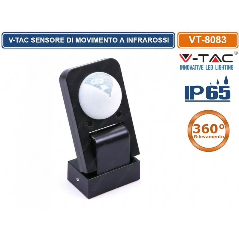 VT-8083 sensore di movimento a infrarossi per lampadine colore nero - sku 1501 - V-tac