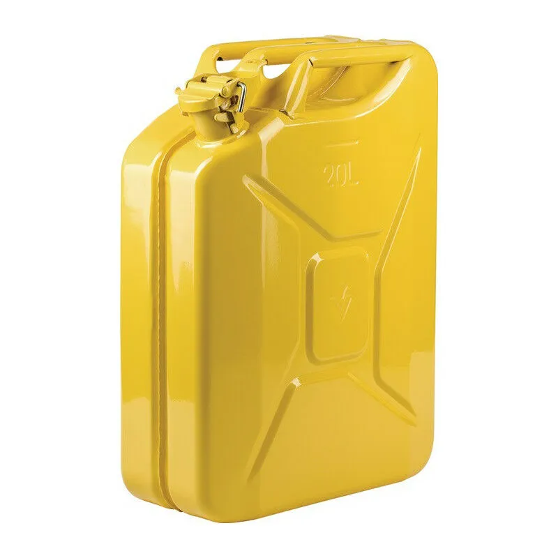 Tanica carburante 20l giallo zinco ral 1018 lamiera d'acciaio L345xP165xH470mm valpro