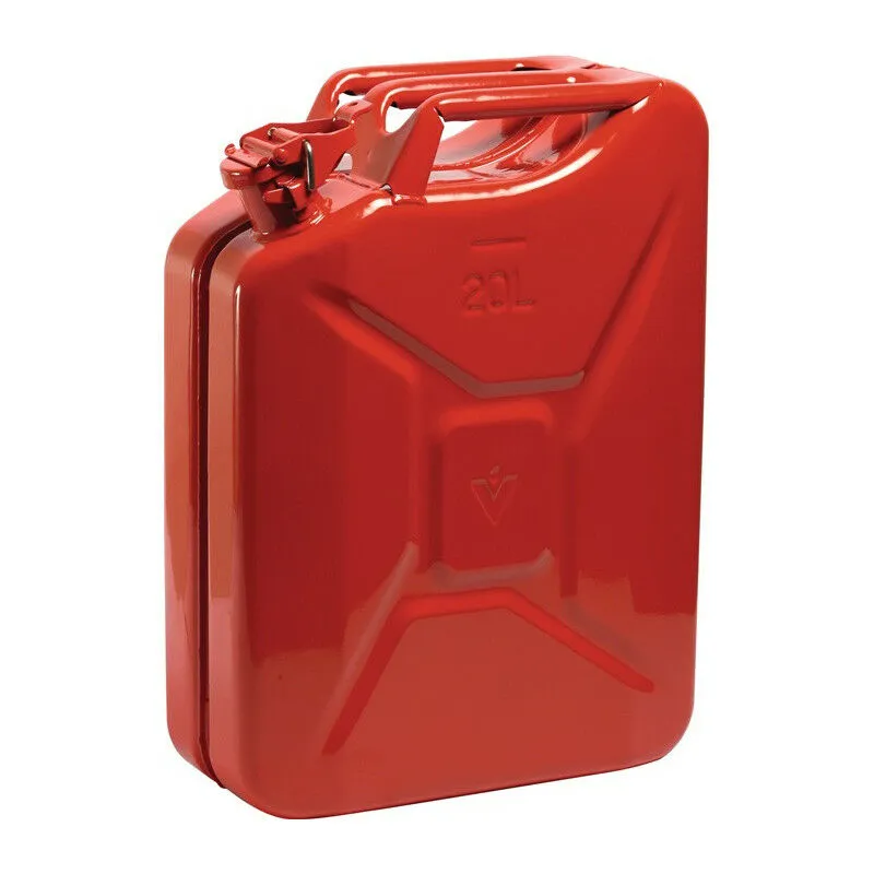 Tanica carburante 20l rosso fuoco ral 3000 lamiera d'acciaio L345xP165xH470mm Valpro