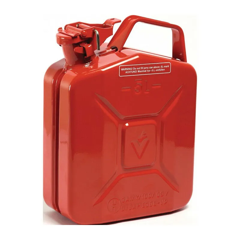 Tanica carburante 5l, rosso fuoco ral 3000 lamiera d'acciaio L230xP120xH310mm Valpro