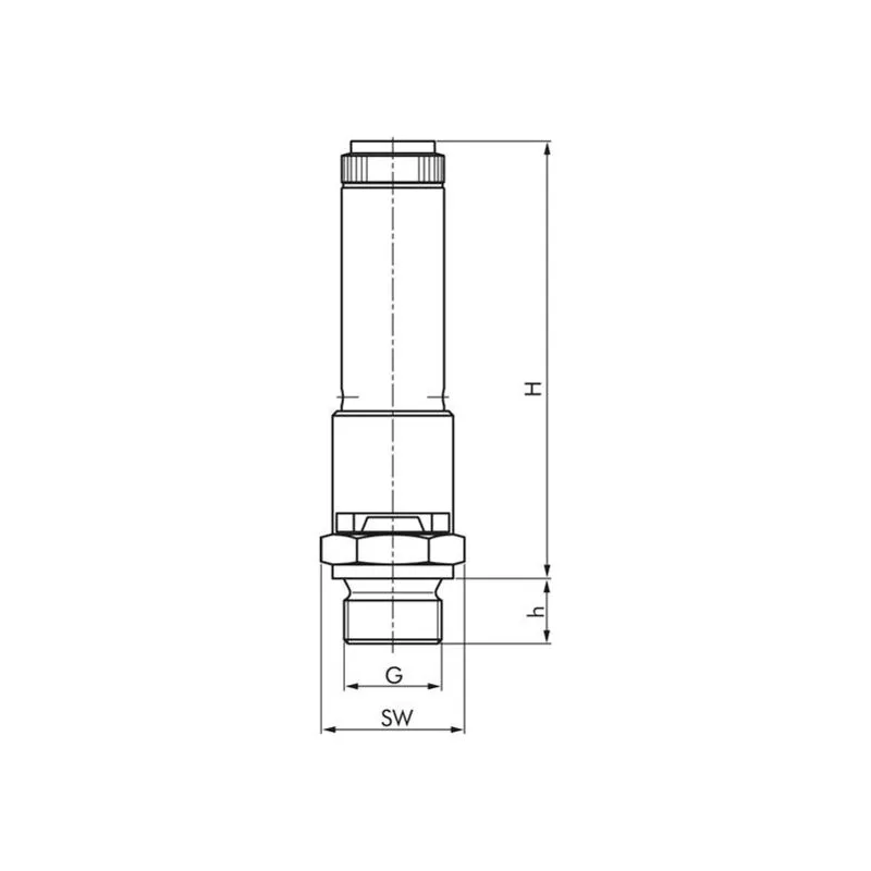 Valvola di sicurezza TÜV G 1/2 (DN8), 10,00 bar, ottone