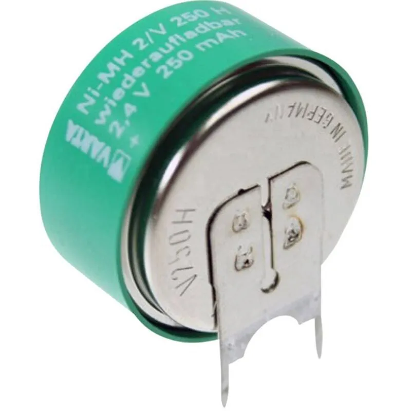 V2/250H-SLF ++/- Batteria ricaricabile a bottone 250H NiMH 250 mAh 2.4 v 1 pz. - 