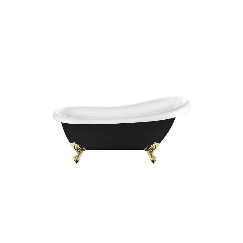 Rogier&mothes - Vasca da bagno freestanding con piedini richmond nera 171 cm Piedini di aquila Dorati