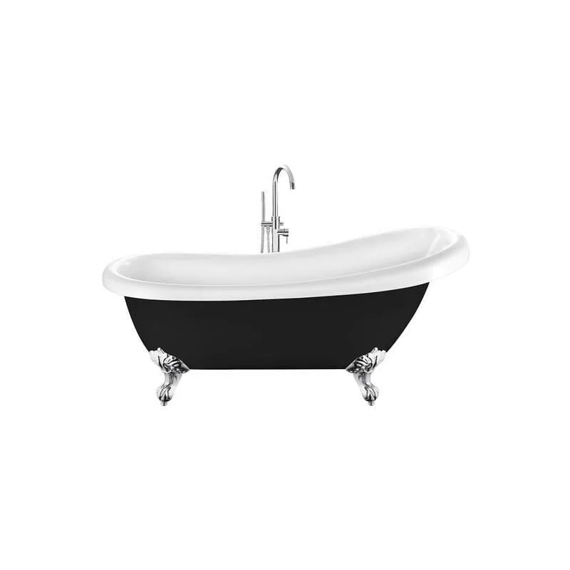 Rogier&mothes - Vasca da bagno freestanding con piedini richmond nera 171 cm Piedini di aquila Cromati