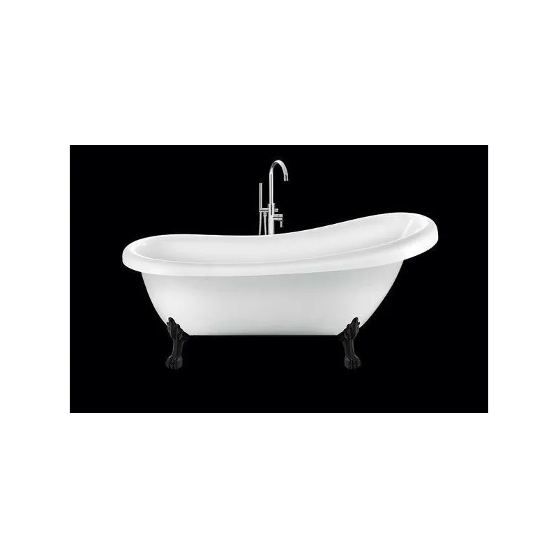 Vasca da bagno freestanding con piedini richmond Bianca 171 cm Piedini di leone Neri