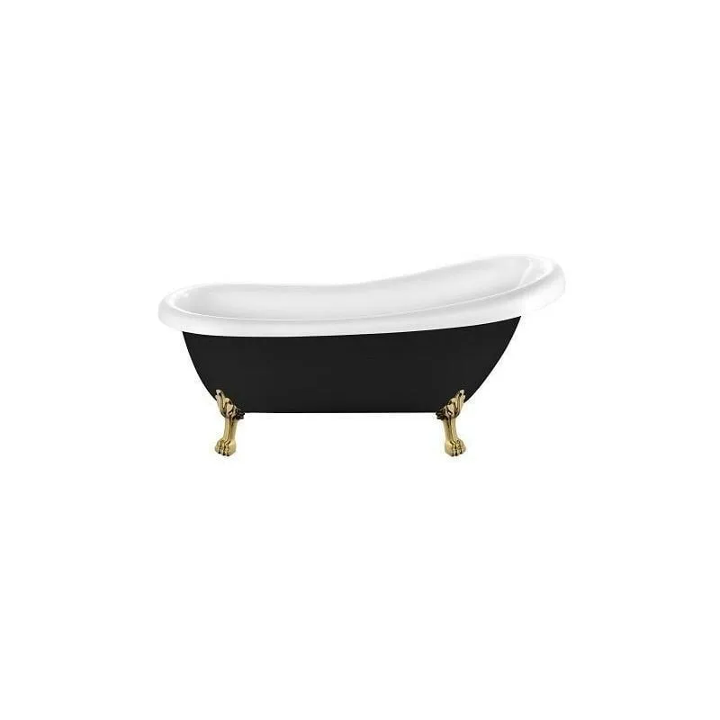 Rogier&mothes - Vasca da bagno freestanding con piedini richmond nera 171 cm Piedini di leone Dorati