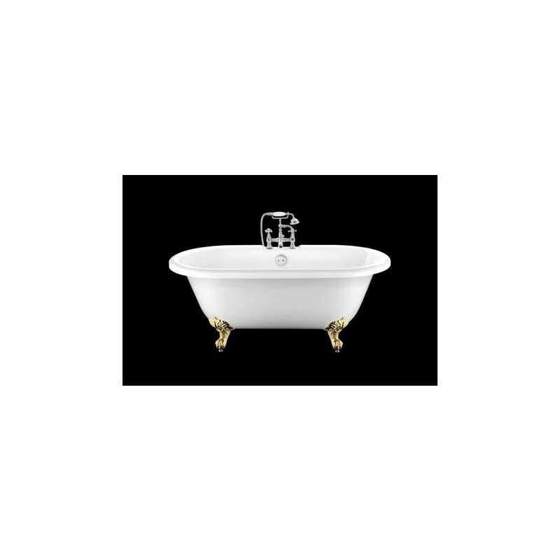 Vasca da bagno freestanding con piedini chelsea Bianca 170 cm Piedini di aquila Dorati