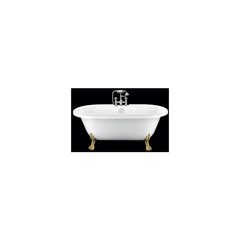 Vasca da bagno freestanding con piedini chelsea Bianca 170 cm Piedini di leone Dorati