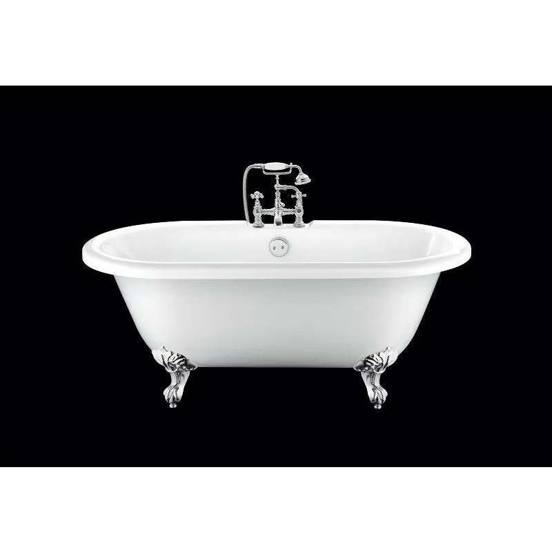 Vasca da bagno freestanding con piedini chelsea Bianca 170 cm Piedini di aquila Cromati