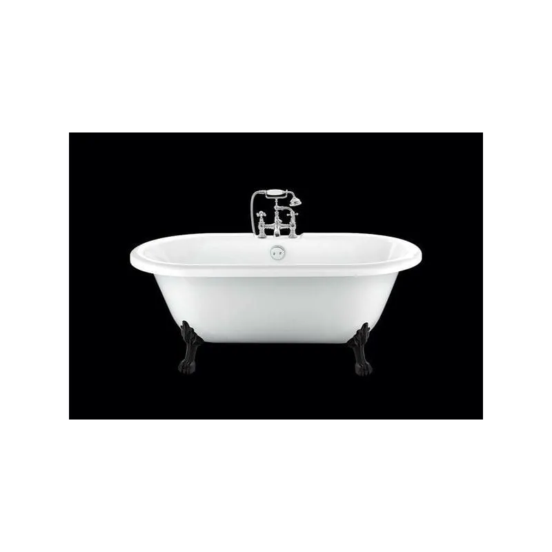 Vasca da bagno freestanding con piedini chelsea Bianca 170 cm Piedini di leone Neri