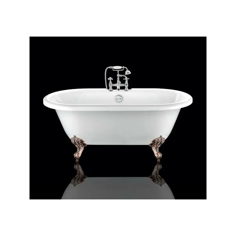 Vasca da bagno freestanding con piedini chelsea Bianca 170 cm Piedini di aquila Rame