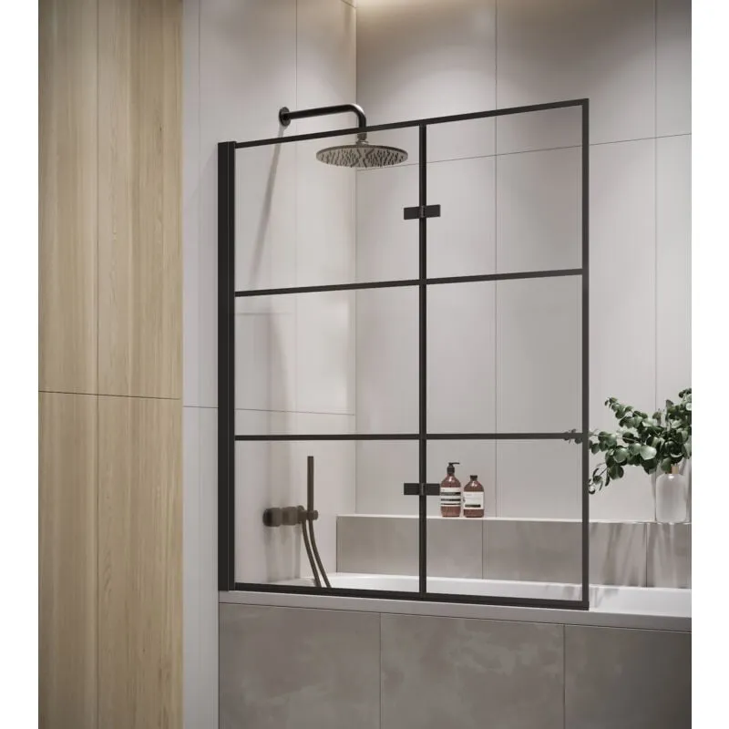 Parate Vasca da bagno Berkan 120 x 140 cm - nero - 5mm con rivestimento