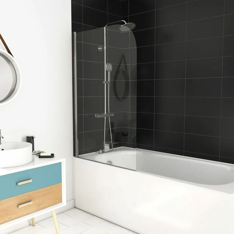 Aurlane - Vasca da bagno di filatura 130x75cm Profilo in alluminio Chrome - Vela Chrome