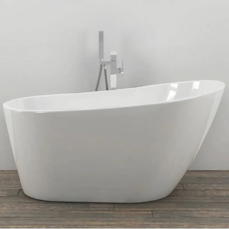 Vasca da bagno free standing ovale acrilico bianco lucido 3 misure h 72 cm misure l170xh72xp80 - confezione 1