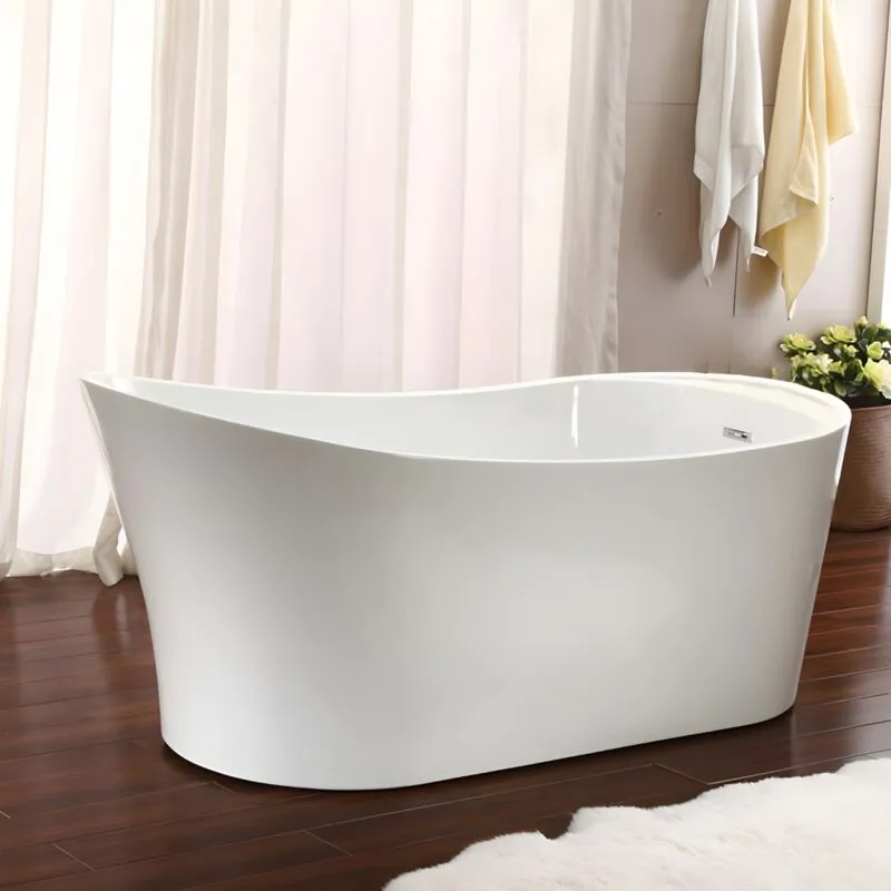 Ogomondo - Vasca da bagno free standing bianca con piletta e troppopieno cm 170 confezione 1