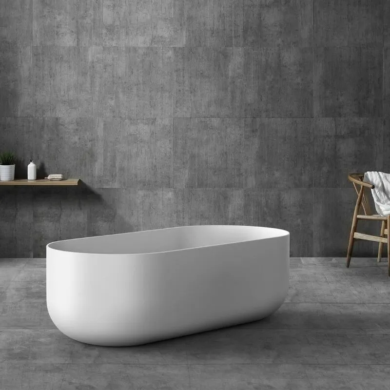 Ogomondo - Vasca da bagno free standing martha artificial stone bianco opaco matt confezione 1