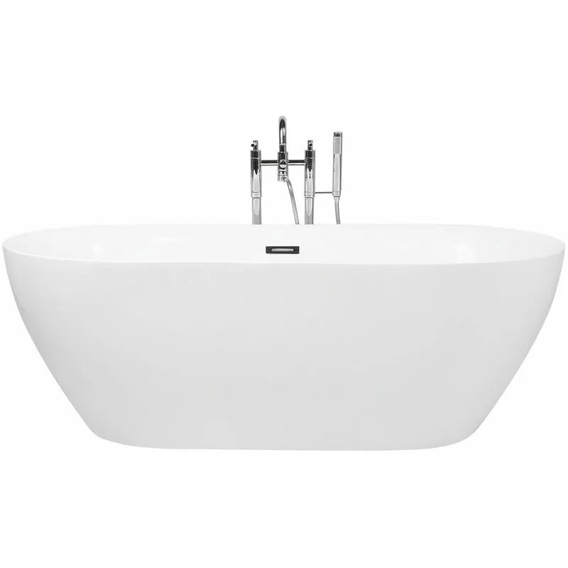 Beliani - Vasca da Bagno Freestanding 150 cm in Acrilico Bianco Carrera