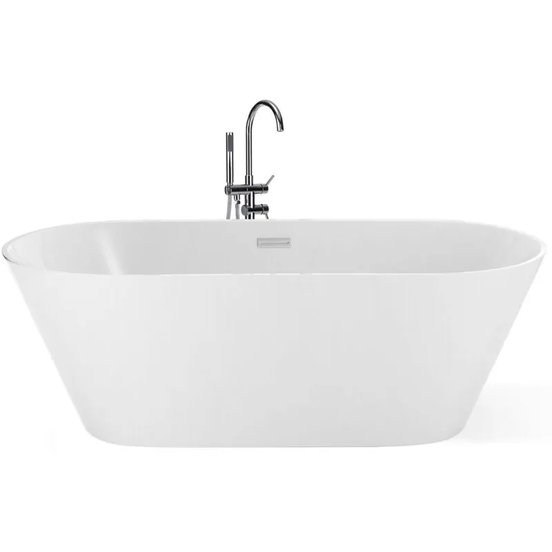 Vasca da Bagno Freestanding Acrilico Sanitario Bianco Ovale 150 x 75 cm Havana