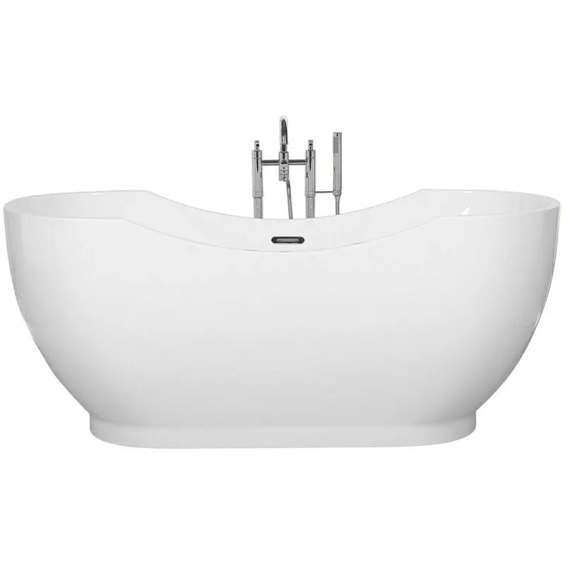 Beliani - Vasca da Bagno Freestanding Acrilico Sanitario Bianco Ovale 169 x 77 cm Bayley