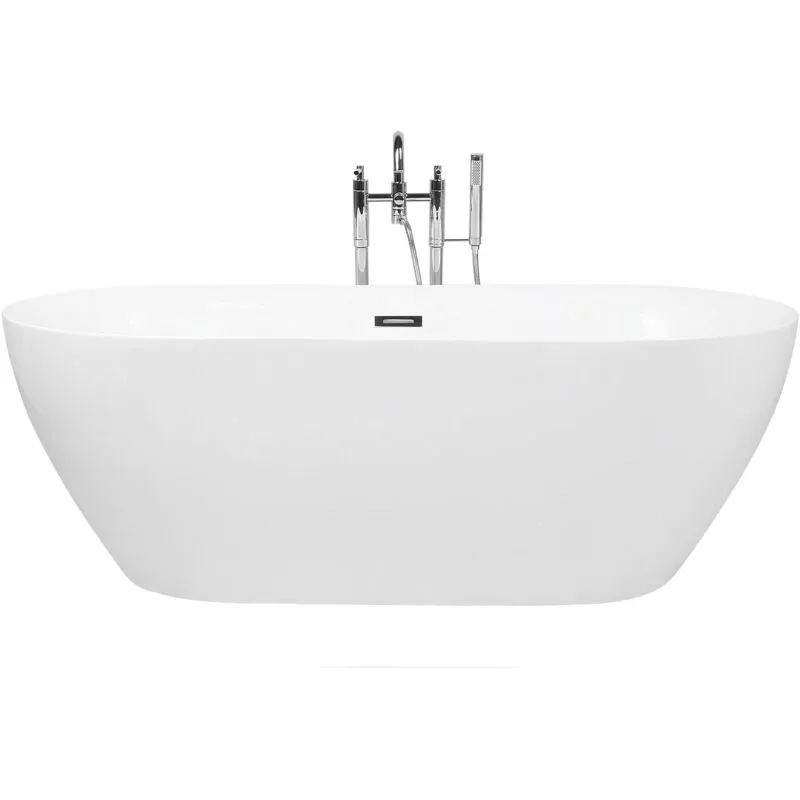 Beliani - Vasca da Bagno Freestanding Acrilico Sanitario Bianco Lucido 170 x 79 cm Carrera