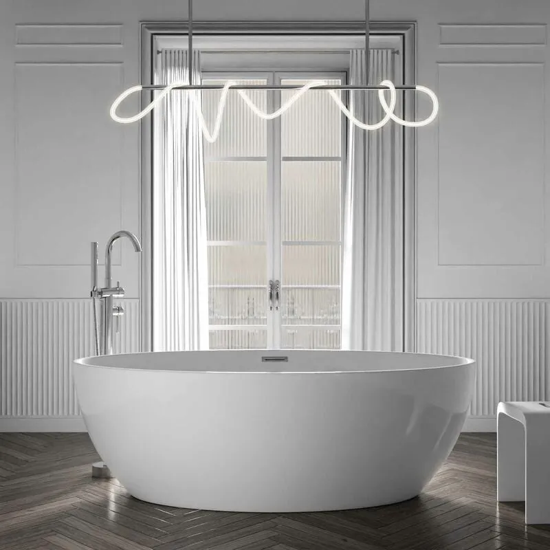  - Vasca da bagno freestanding destino bianco - rubinetti a scelta Senza rubinetteria, Senza sistema di drennaggio