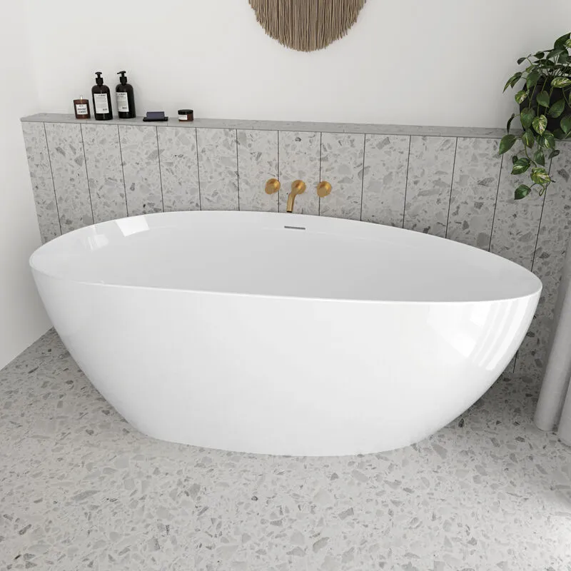 Vasca da bagno freestanding da design 170x80 cm centro stanza acrilico ines Bianco Lucido