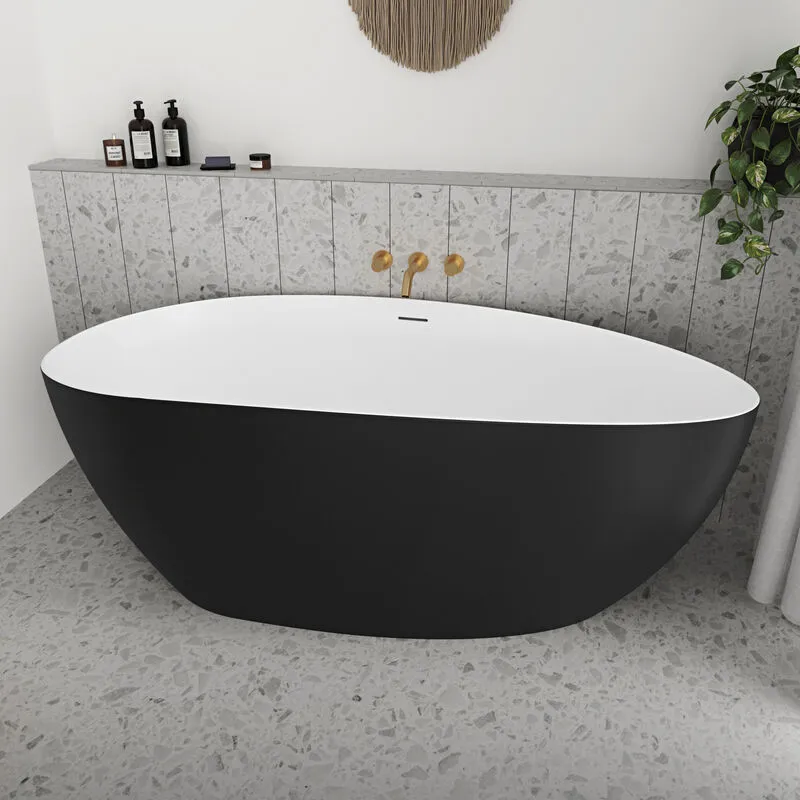 Vasca da bagno freestanding da design 170x80 cm centro stanza acrilico ines Nero Opaco