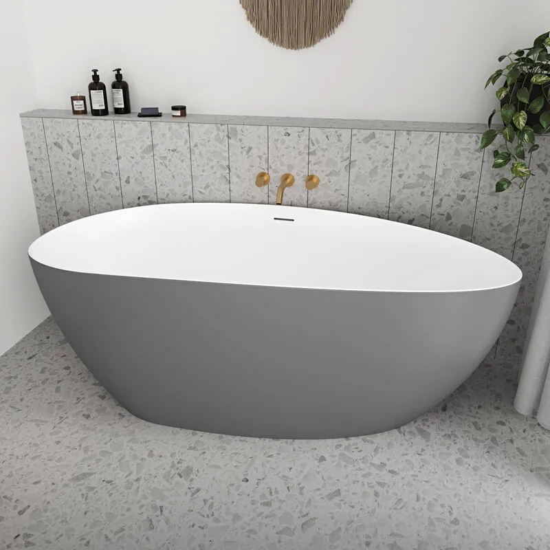 Vasca da bagno freestanding da design 170x80 cm centro stanza acrilico ines Grigio Opaco