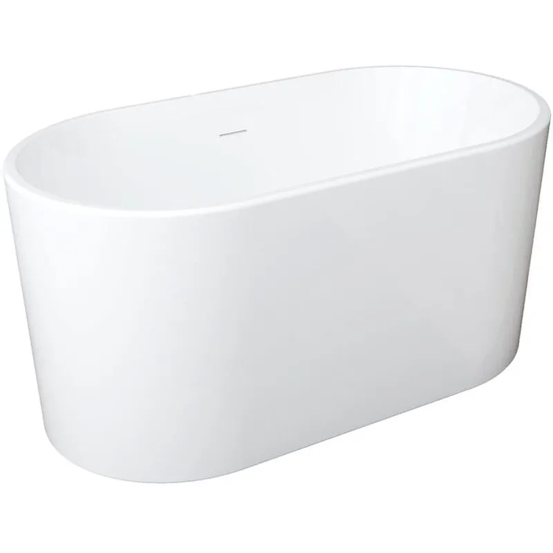 Vente-unique - Vasca da bagno freestanding ovale 180 l 130 x 71 x 58 cm Bianco Acrilico - apogon