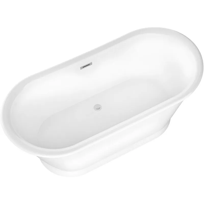 Vasca da bagno freestanding ovale 180 l 150 x 74 x 63 cm Acrilico Bianco Stile rétro - pelmato