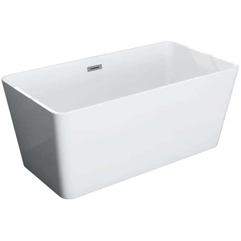 Vente-unique - Vasca da bagno freestanding rettangolare 197 l 130 x 70 x 55 cm Bianco Acrilico - spicara